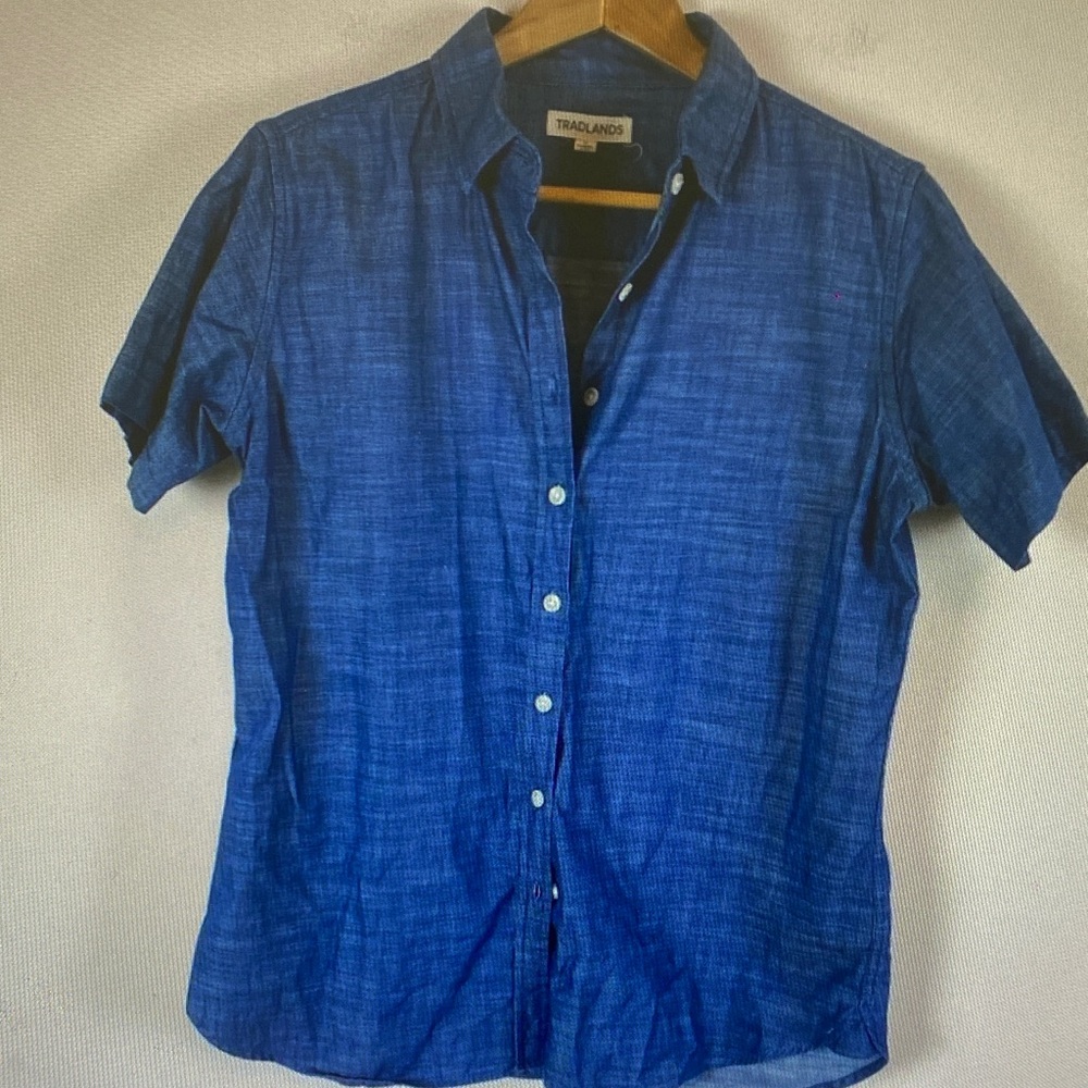 Tradlands Indigo Short-Sleeve Button-Down Shirt